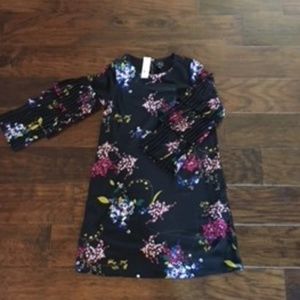 Worthington Floral Dress with Waterfall Sleeve